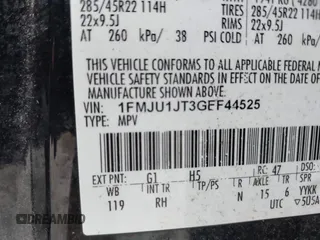 2016 Ford Expedition XLT с VIN 1FMJU1JT3GEF44525, выставлен на аукционе IAAI как лот 42695045 с пробегом 96 698 миль миль и . История ставок и продаж доступна на DreamBid. Изображение 9.