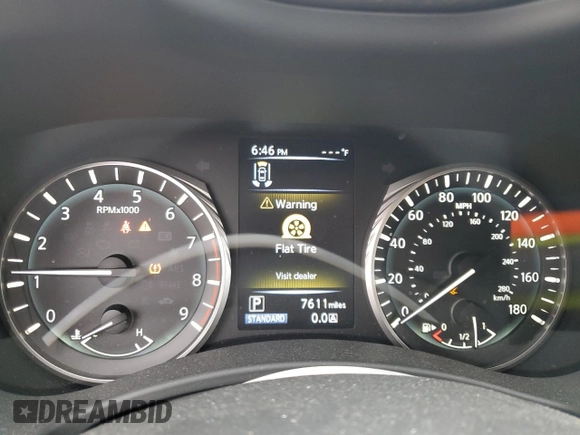 2023 Infiniti Q50 Luxe with VIN JN1EV7BP1PM510616, listed as a Copart auction lot 42381345 with 7,611 mi miles and Non Repairable. Bid and sale history available at DreamBid. Image 9.