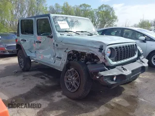 2024 Jeep Wrangler Willys with VIN 1C4PJXDG8RW250558, listed as a IAAI auction lot 41966152 with 4,083 mi miles and . Bid and sale history available at DreamBid. Image 1.