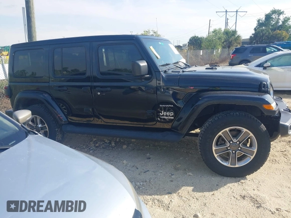 2021 Jeep Wrangler Unlimited Sahara with VIN 1C4HJXEG3MW536507, listed as a IAAI auction lot 41601893 with 51,214 mi miles and . Bid and sale history available at DreamBid. Image 13.