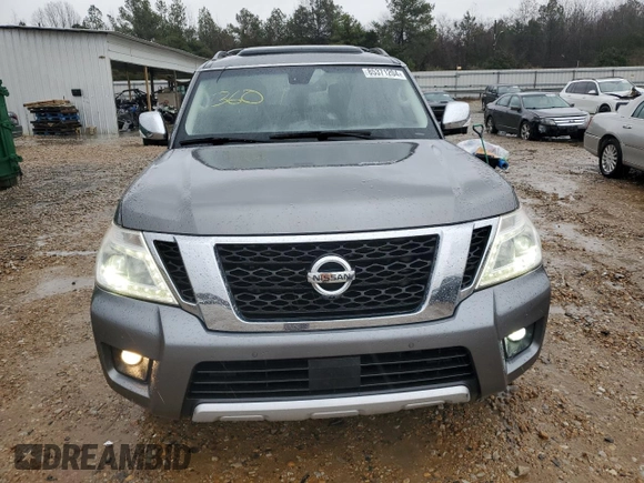 2017 Nissan Armada SL with VIN JN8AY2NDXH9009174, listed as a Copart auction lot 85371204 with 108,094 mi miles and Salvage Title. Bid and sale history available at carsss.com. Image 5.