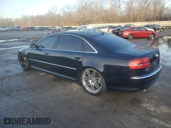 2009 Audi A8 4.2L with VIN WAUMV94E59N001610, listed as a Copart auction lot 85140274 with 116,332 mi miles and Salvage title. Bid and sale history available at DreamBid. Image 2.