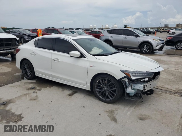 2021 Acura ILX Premium with VIN 19UDE2F8XMA005199, listed as a Copart auction lot 61223895 with 45,114 mi miles and Salvage title. Bid and sale history available at DreamBid. Image 4.