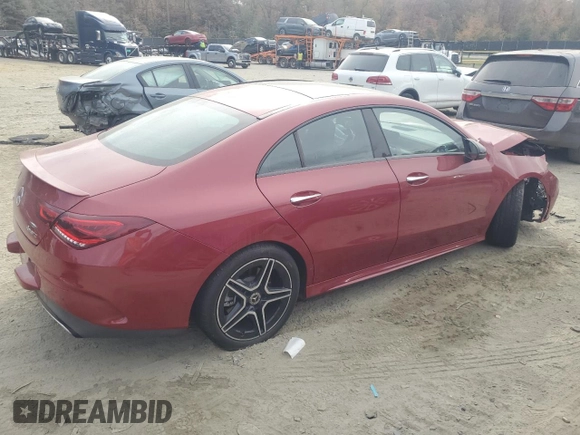 2021 Mercedes-Benz CLA with VIN W1K5J4HB0MN165366, listed as a Copart auction lot 78913674 with 33,779 mi miles and Salvage Title. Bid and sale history available at carsss.com. Image 3.