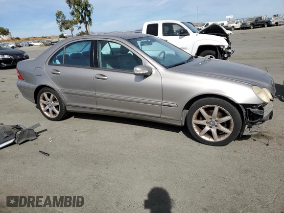 2003 Mercedes-Benz C 230 Kompressor with VIN WDBRF40J93F369431, listed as a Copart auction lot 75029414 with Not Provided miles and Salvage Title. Bid and sale history available at DreamBid. Image 4.