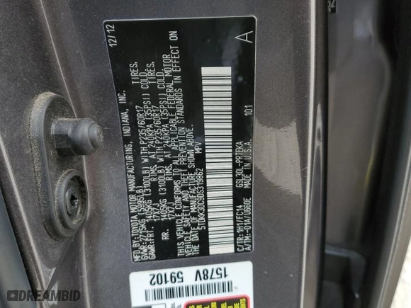 2013 Toyota Sienna LE AAS with VIN 5TDKK3DC9DS319862, listed as a Copart auction lot 48043515 with 165,625 mi miles and Salvage Title. Bid and sale history available at carsss.com. Image 13.