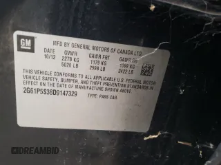 2013 Cadillac XTS Luxury with VIN 2G61P5S38D9147329, listed as a Copart auction lot 42509835 with 133,018 mi miles and Salvage title. Bid and sale history available at DreamBid. Image 13.