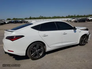 2023 Acura Integra w/A-Spec Technology Package with VIN 19UDE4H68PA024975, listed as a Copart auction lot 62001124 with 34,200 mi miles and Salvage Title. Bid and sale history available at carsss.com. Image 3.
