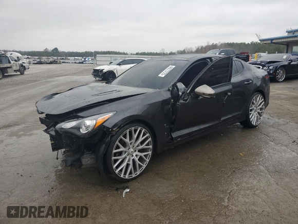 2021 Kia Stinger GT-Line with VIN KNAE15LA0M6088861, listed as a Copart auction lot 44273725 with 67,389 mi miles and Salvage Title. Bid and sale history available at DreamBid. Image 1.