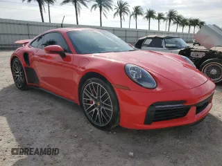 2021 Porsche 911 Turbo S with VIN WP0AD2A98MS257905, listed as a Copart auction lot 76887524 with 32,895 mi miles and Non Repairable. Bid and sale history available at carsss.com. Image 4.