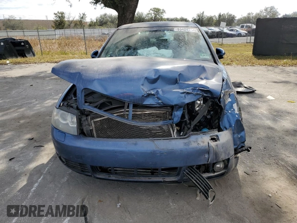 2005 Audi A4 3.0L with VIN WAULT68E85A021636, listed as a Copart auction lot 83424744 with 163,991 mi miles and Salvage title. Bid and sale history available at DreamBid. Image 5.