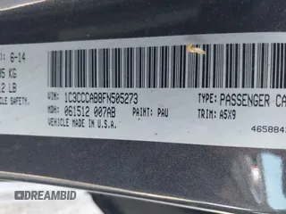 2015 Chrysler 200 Limited with VIN 1C3CCCAB8FN505273, listed as a IAAI auction lot 42589065 with 114,223 mi miles and . Bid and sale history available at DreamBid. Image 9.