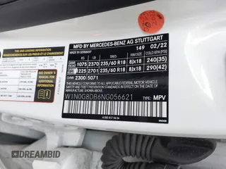 2022 Mercedes-Benz GLC 300 with VIN W1N0G8DB6NG056621, listed as a IAAI auction lot 42160415 with 68,854 mi miles and . Bid and sale history available at DreamBid. Image 9.