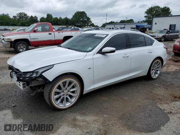 2020 Cadillac CT5 Luxury with VIN 1G6DW5RK7L0151829, listed as a Copart auction lot 58823325 with 78,054 mi miles and Salvage title. Bid and sale history available at DreamBid. Image 1.