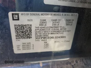 2020 Chevrolet Silverado 1500 LT with VIN 3GCPWCED6LG343695, listed as a Copart auction lot 48911365 with 47,640 mi miles and Salvage Title. Bid and sale history available at carsss.com. Image 12.