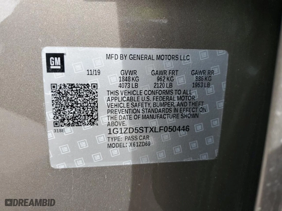 2020 Chevrolet Malibu LT with VIN 1G1ZD5STXLF050446, listed as a Copart auction lot 49245595 with 81,861 mi miles and Salvage Title. Bid and sale history available at carsss.com. Image 14.