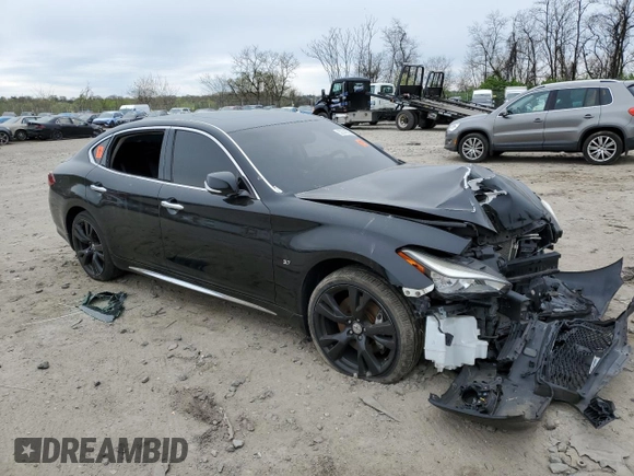2016 Infiniti Q70 with VIN JN1BY1PR5GM720394, listed as a Copart auction lot 52748025 with Not provided miles and Salvage title. Bid and sale history available at DreamBid. Image 4.