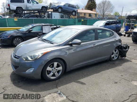 2013 Hyundai Elantra GLS with VIN 5NPDH4AE9DH201822, listed as a Copart auction lot 54986905 with 103,351 mi miles and Salvage title. Bid and sale history available at DreamBid. Image 1.