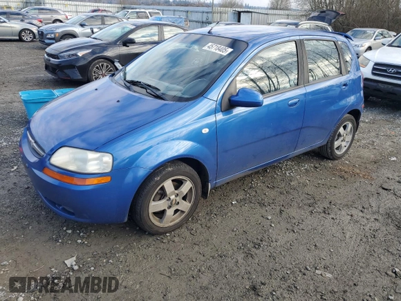 2006 Chevrolet Aveo LT with VIN KL1TG66696B590159, listed as a Copart auction lot 45718405 with 77,786 mi miles and Salvage title. Bid and sale history available at DreamBid. Image 1.
