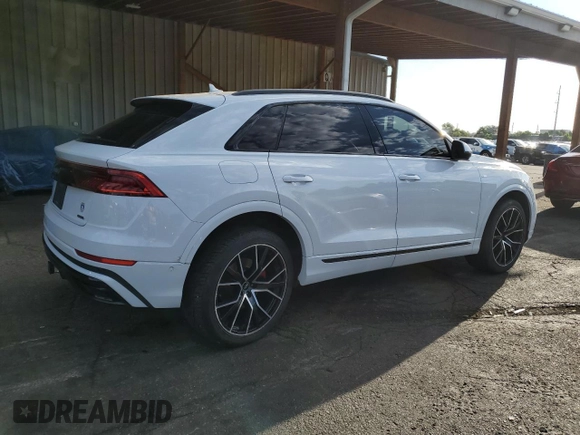 2021 Audi Q8 Prestige with VIN WA1FVAF19MD028910, listed as a Copart auction lot 64091925 with 54,787 mi miles and Salvage title. Bid and sale history available at DreamBid. Image 3.