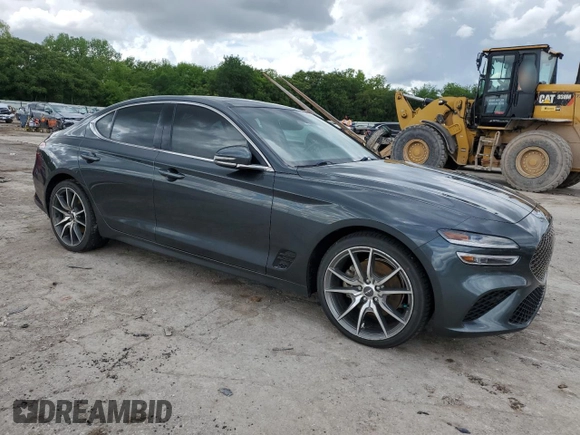 2022 Genesis G70 2.0T with VIN KMTG34TAXNU086582, listed as a Copart auction lot 55754305 with 69,711 mi miles and Salvage title. Bid and sale history available at DreamBid. Image 4.