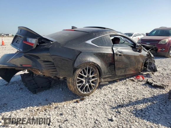 2015 Lexus RC 350 F Sport with VIN JTHHE5BC0F5000373, listed as a Copart auction lot 52187075 with Not provided miles and Salvage title. Bid and sale history available at DreamBid. Image 3.