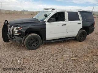 2017 Chevrolet Tahoe Commercial with VIN 1GNLCDEC4HR219881, listed as a Copart auction lot 50574145 with 115,700 mi miles and Salvage Title. Bid and sale history available at carsss.com. Image 1.