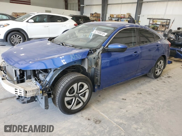 2016 Honda Civic Sedan LX with VIN 19XFC2F57GE008212, listed as a Copart auction lot 52195615 with 86,806 mi miles and Salvage Title. Bid and sale history available at carsss.com. Image 1.