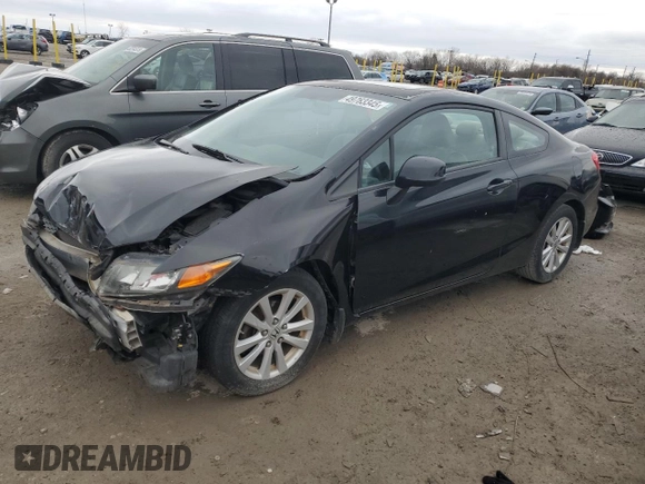 2012 Honda Civic Cpe EX with VIN 2HGFG3B82CH546360, listed as a Copart auction lot 49763345 with 0 mi miles and Salvage Title. Bid and sale history available at carsss.com. Image 1.