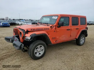 2019 Jeep Wrangler Unlimited Rubicon with VIN 1C4HJXFG5KW594789, listed as a Copart auction lot 46870275 with 104,017 mi miles and Clean Title. Bid and sale history available at carsss.com. Image 1.
