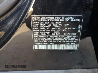 2024 Volkswagen Atlas SEL with VIN 1V2BE2CA4RC210962, listed as a Copart auction lot 46136285 with 13,950 mi miles and Salvage title. Bid and sale history available at DreamBid. Image 14.