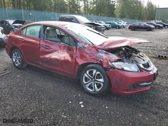 2014 Honda Civic Sedan LX with VIN 19XFB2F5XEE244028, listed as a Copart auction lot 49170145 with 63,213 mi miles and Salvage Title. Bid and sale history available at carsss.com. Image 4.