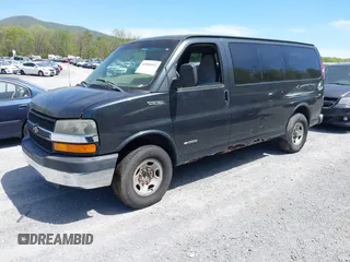 2003 Chevrolet Express Passenger with VIN 1GAHG35U631142890, listed as a IAAI auction lot 42086091 with 127,191 mi miles and . Bid and sale history available at DreamBid. Image 2.