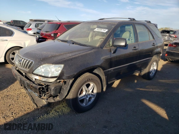2001 Lexus RX 300 with VIN JTJHF10UX10219427, listed as a Copart auction lot 74339714 with 161,734 mi miles and Salvage Title. Bid and sale history available at carsss.com. Image 1.