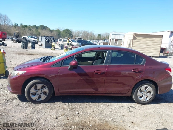 2013 Honda Civic Sdn LX with VIN 19XFB2F57DE096791, listed as a IAAI auction lot 41863226 with 78,173 mi miles. Bid and sale history available at carsss.com. Image 14.