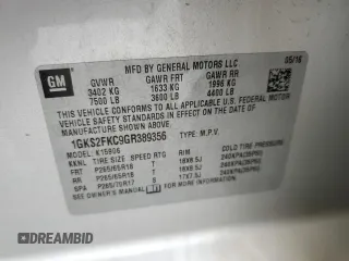 2016 GMC Yukon XL SLE z VIN 1GKS2FKC9GR389356, wystawiony jako Copart lot #53828805 z przebiegiem 119 892 mil mil oraz Szkody całkowita. Historia ofert i sprzedaży dostępna na DreamBid. Obrazek 14.
