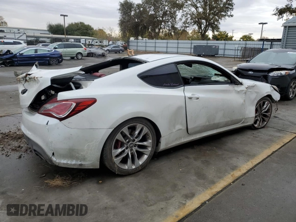 2013 Hyundai Genesis Coupe Track z VIN KMHHU6KJ7DU096333, wystawiony jako Copart lot #81643984 z przebiegiem Nie podano mil oraz Szkoda całkowita • Salvage title. Historia ofert i sprzedaży dostępna na DreamBid. Obrazek 3.