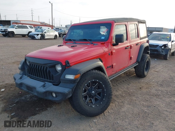 2022 Jeep Wrangler Unlimited Sport S with VIN 1C4HJXDG1NW144404, listed as a IAAI auction lot 41690330 with 48,542 mi miles and . Bid and sale history available at DreamBid. Image 18.