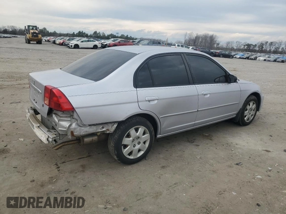 2001 Honda Civic EX with VIN 1HGES26711L037303, listed as a Copart auction lot 47243545 with 103,292 mi miles and Salvage Title. Bid and sale history available at DreamBid. Image 3.