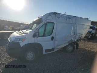 2023 Ram ProMaster Cargo with VIN 3C6LRVBG0PE540211, listed as a Copart auction lot 57310074 with 7,907 mi miles and Salvage Title. Bid and sale history available at carsss.com. Image 1.