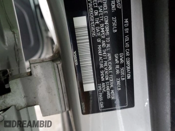 2008 Volvo S80 3.0L Turbo с VIN YV1AH992681058295, выставлен на аукционе Copart как лот 49083605 с пробегом 175 666 миль миль и Чистый • Clean title. История ставок и продаж доступна на DreamBid. Изображение 12.