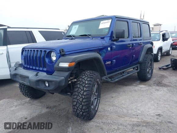 2019 Jeep Wrangler Unlimited Sport Altitude with VIN 1C4HJXDG6KW578572, listed as a IAAI auction lot 41921919 with 30,247 mi miles and . Bid and sale history available at DreamBid. Image 18.