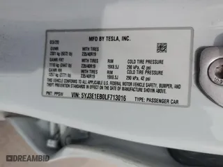 2020 Tesla Model 3 Long Range with VIN 5YJ3E1EB0LF713016, listed as a Copart auction lot 47617355 with 0 mi miles and Salvage Title. Bid and sale history available at carsss.com. Image 14.