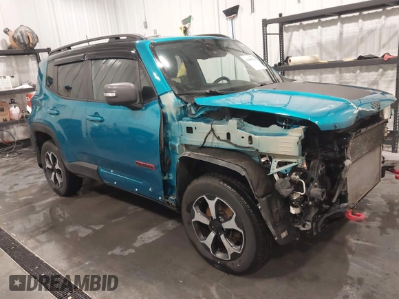 2021 Jeep Renegade Trailhawk with VIN ZACNJDC13MPM13834, listed as a IAAI auction lot 41480700 with 62,621 mi miles and . Bid and sale history available at DreamBid. Image 1.