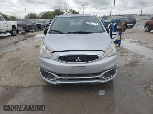 2019 Mitsubishi Mirage ES z VIN ML32A3HJ6KH004243, wystawiony jako Copart lot #50917445 z przebiegiem 56 220 mil mil oraz Czysty tytuł • Clean title. Historia ofert i sprzedaży dostępna na DreamBid. Obrazek 5.