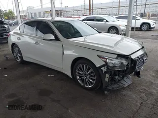 2018 Infiniti Q50 Luxe z VIN JN1EV7AP9JM354656, wystawiony jako IAAI lot #42031131 z przebiegiem 67 432 mil mil oraz . Historia ofert i sprzedaży dostępna na DreamBid. Obrazek 1.