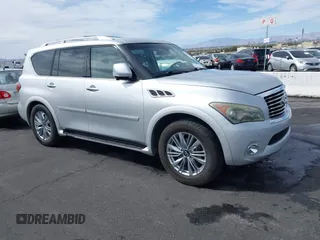 2011 Infiniti QX56 7-passenger with VIN JN8AZ2NF4B9504377, listed as a IAAI auction lot 41825128 with 166,290 mi miles and . Bid and sale history available at DreamBid. Image 1.
