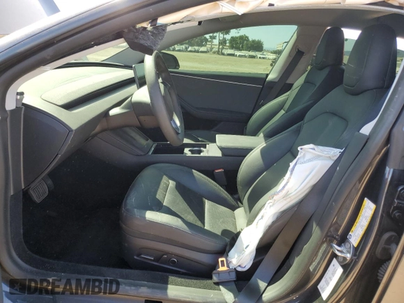 2025 Tesla Model 3 Long Range with VIN 5YJ3E1EA9SF910112, listed as a Copart auction lot 57993525 with 4,645 mi miles and Salvage title. Bid and sale history available at DreamBid. Image 7.