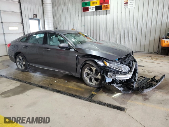 2018 Honda Accord EX-L with VIN 1HGCV1F57JA060393, listed as a Copart auction lot 61573075 with 59,215 mi miles and Salvage title. Bid and sale history available at DreamBid. Image 4.