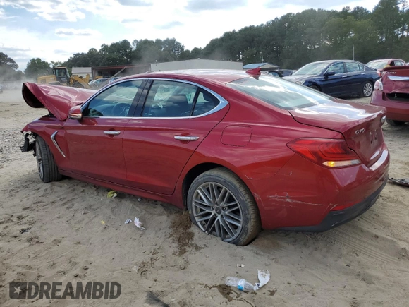 2020 Genesis G70 2.0T with VIN KMTG64LA4LU046602, listed as a Copart auction lot 68561854 with 45,490 mi miles and Salvage Title. Bid and sale history available at carsss.com. Image 2.